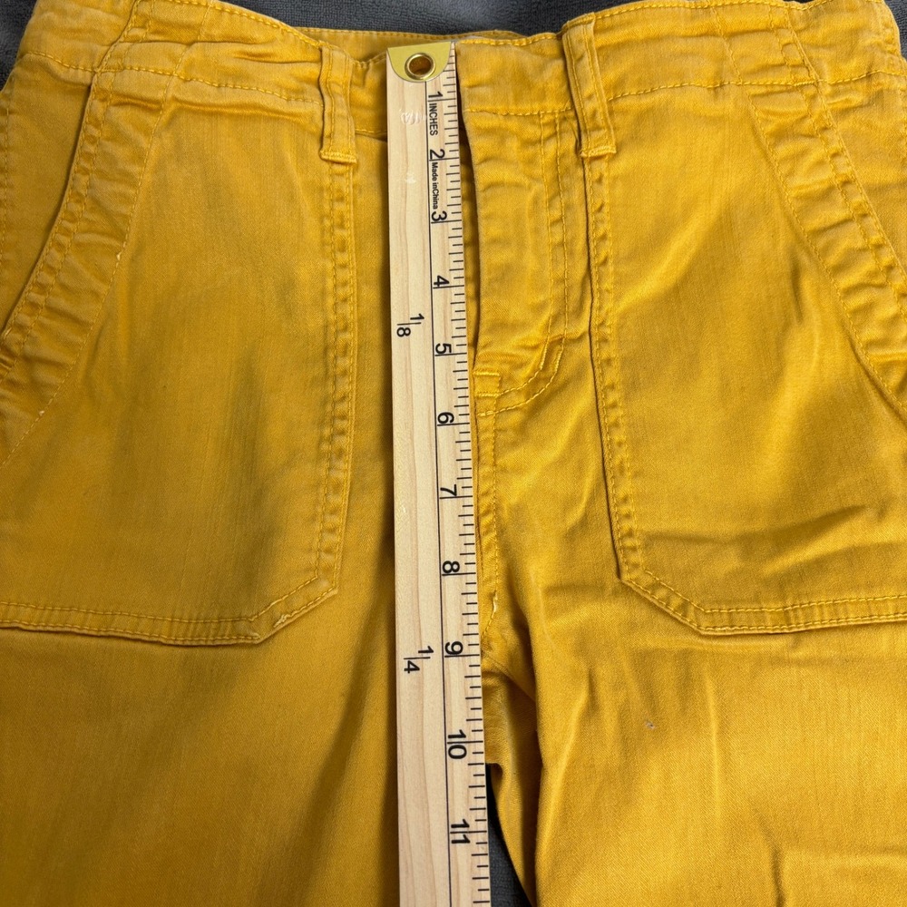 J.Crew Women's 26 Mustard Yellow Skinny Utility Pants Ankle Zip Pockets - Picture 8 of 10